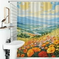 thumbnail image 4 of Sunrise Sunset Flower Shower Curtain for Bathroom Bath Curtain Polyester Fabric Waterproof Bathroom Curtain with 12 Hooks, 4 of 7