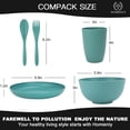 thumbnail image 4 of Homienly 20-Piece Wheat Straw Dinnerware Set, Plates, Bowls & Cups with Flatware, Service for 4, Microwave & Dishwasher Safe, for Kitchen, Outdoor, RV, Multicolor, 4 of 8