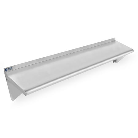 Steel Above Mount - GRIDMANN NSF Stainless Steel Kitchen Wall Mount Shelf Commercial Restaurant Bar w/ Backsplash - 12