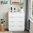thumbnail image 2 of Tcbosik Modern Wavy-Front Drawer Dresser, 34.65"H Freestanding Bedroom Storage Cabinet with 5 Drawers, Sturdy Organizer Chest for Closet/Living Room, White, 2 of 10