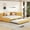 Yellow, variant on Yellow Linen Daybed With Portable Trundle Design, No Box Spring, Solid Wood Frame For Easy Home Arrangement Upholstered Bed And Trundle, Space Saving A Compact