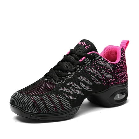 

CERYTHRINA Women’s Jazz Shoes Lace up Zumba Platform Lightweight Split Sole Dance Sneakers Pink 41