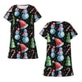 thumbnail image 3 of Bixox Disco Mirror Ball Snowman Pattern Women's Nightgown, Soft & Breathable Sleepwear, Round Neck Knee-Length Pajama Dress,Loungewear for Home & Sleep, 3 of 7