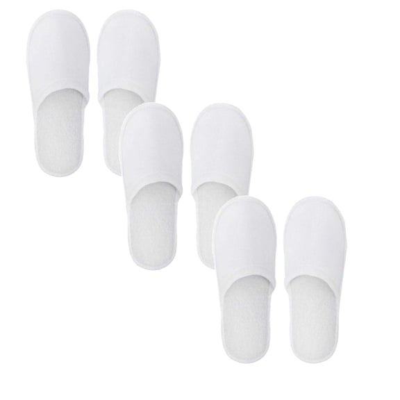 3-Pair Disposable Slippers for Guests, White Hotel Spa Slippers for Travel and Home, Non-Slip Cotton Velvet Slippers for Women and Men