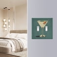 thumbnail image 4 of Yayeee Toggle Light Switch Wall Plate 2-Gang 4.56"x4.48" Decorative Outlet Cover, Beige Martini, 4 of 7
