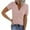 Pink, variant on JSheng Casual T-Shirt for Women Trendy Ladies Summer Pit Solid Color V-neck Kint Short Sleeve T-shirt Top White XXL