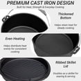 thumbnail image 6 of Ktaxon 7.9QT Cast Iron Dutch Oven with Skillet Lid, 2-in-1 Camping Dutch Oven for Campfire Cooking with Lid Lifter, 6 of 8