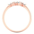 thumbnail image 5 of 0.17 ctw Wedding Band for Women - 14K Rose Gold Natural Aquamarine Stackable Eternity Ring, 5 of 6