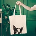 thumbnail image 4 of WIRESTER 14.17 x 12.2 inches Cotton Tote Bag Reusable Grocery Shopping Cloth Bags - Animal Boston Terrier Dog, 4 of 6