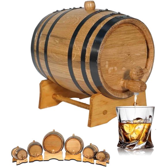 Barril de añejamiento de roble Thousand Oaks de 1 L con soporte y espita
