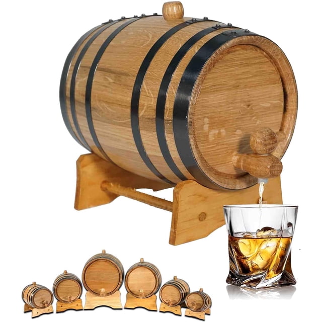 Barril de añejamiento de roble Thousand Oaks de 1 L con soporte y espita