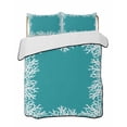 thumbnail image 2 of Quilts Full Size, Aqua Coastal Coral Soft Comforter Bedding Set for Bed, White Ocean Marine Sea Nautical Beach Lightweight Quilted Bedspread with Pillow Cover(2 Pieces) for All Season, 78x90 Inch, 2 of 6