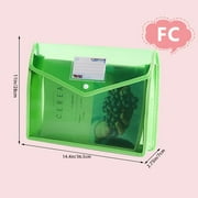 Plastic File Folders,A4 Size Expandable Document Folder with Button Closure, Expanding File Wallet with Label Pocket for Home Office, School, Travel Organization