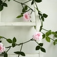 thumbnail image 4 of BalsaCircle 6 feet Green Garland 5 Blush Silk Rose Flowers Leaves Wedding Party, 4 of 8