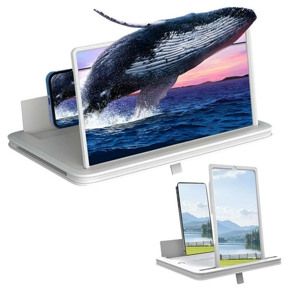 Pantalla con lupa para teléfono móvil Yilia 3D HD de 14 pulgadas, blanca