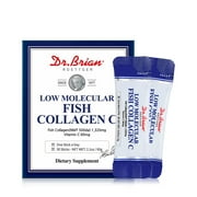 Dr.Brian Collagen Powder Plus Vitamin C for Women Contains Low Molecular Fish Marine Collagen 1,320mg &Vitamin C 600mg Hydrolyzed Collagen Supplement for skin anti aging nail hair joint care 30 Sticks