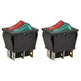 thumbnail image 2 of 2Pcs Double Rocker Switch 6 Terminal Red Green Light 16A 250Vac Boat Switch, 2 of 8