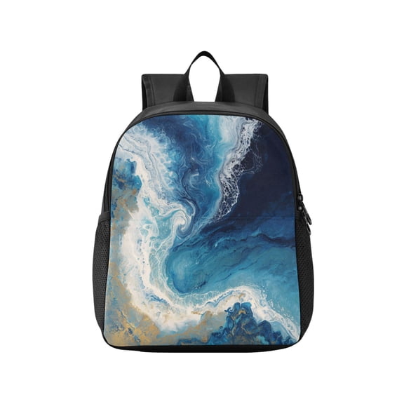 Toddler Backpack Deep Blue Gilded Surf Waterproof Lightweight Backpack Casual Mini Daypack for Daycare & Travel