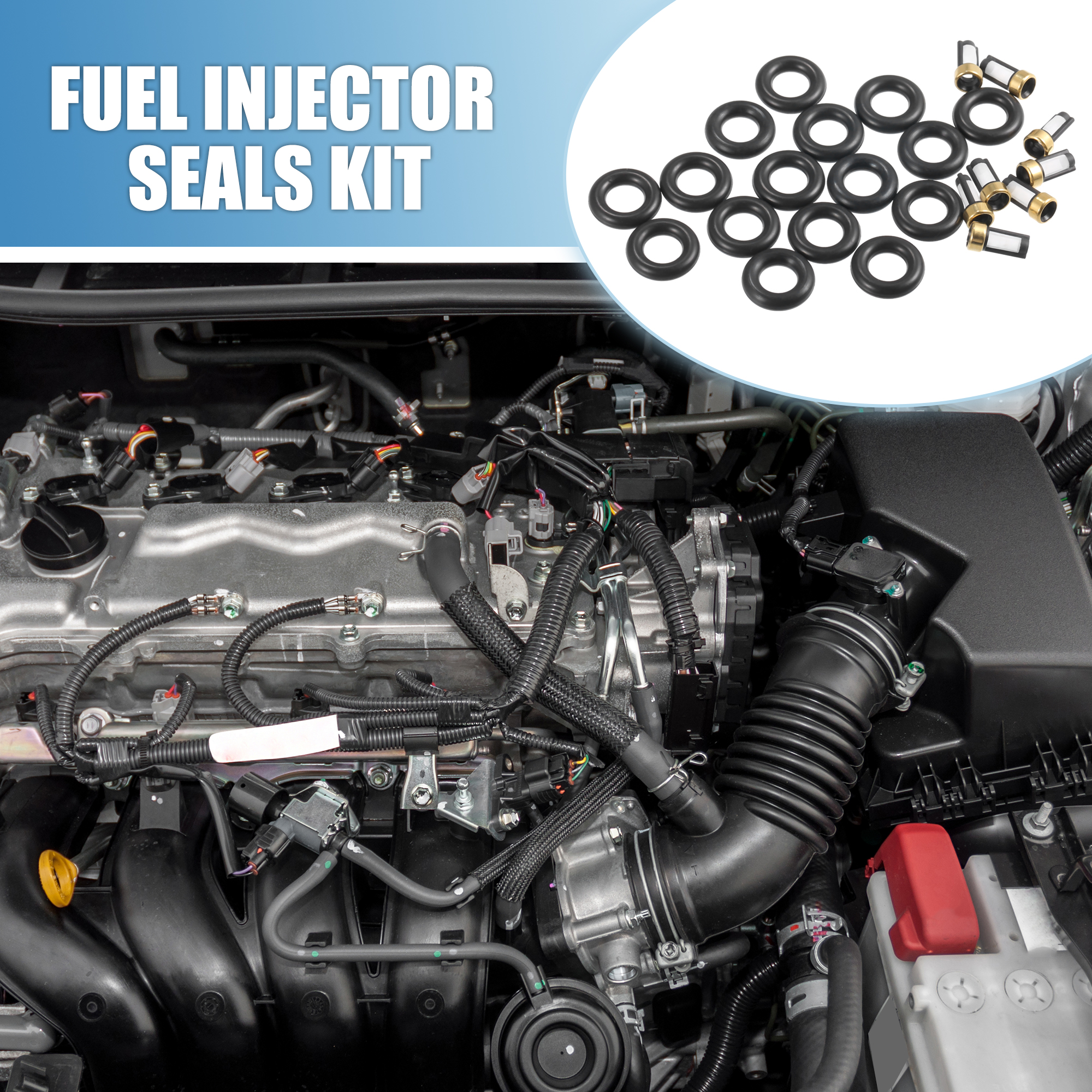 Unique Bargains Fuel Injector O Rings Seals Repair Kit for Dodge 1500 1996-1999