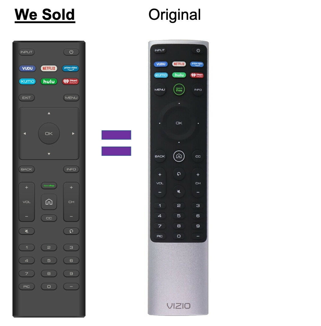 Replaced Vizio XRT150 Remote Control with Vudu Netflix Prime Video XUMO