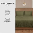 thumbnail image 2 of Mainstays 3-Piece Waffle Comforter Set with Matching Shams, Mossy Green, King, 2 of 11