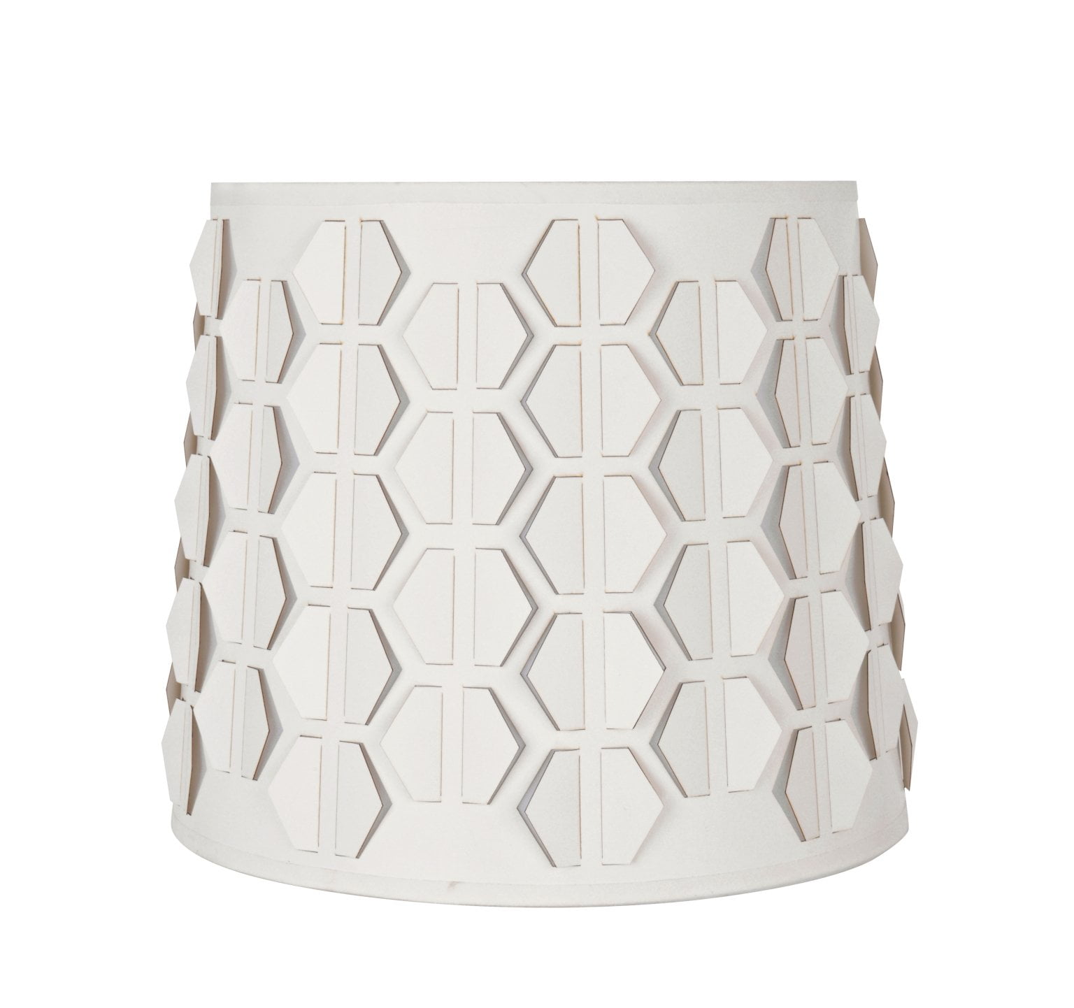 white cut out lampshade