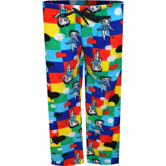Apparel Connection LLC Womens Betty Boop Colorblock Plus Size Plush Lounge Pants (2X)
