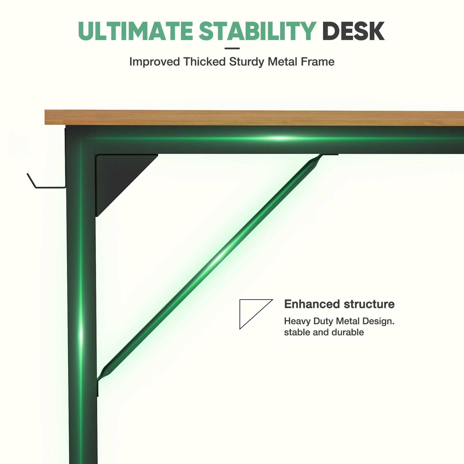 MAYEERTY 40 Inch Writing Desk with Fabric Drawers & Storage Bag, Modern Home Office Desk,Oak