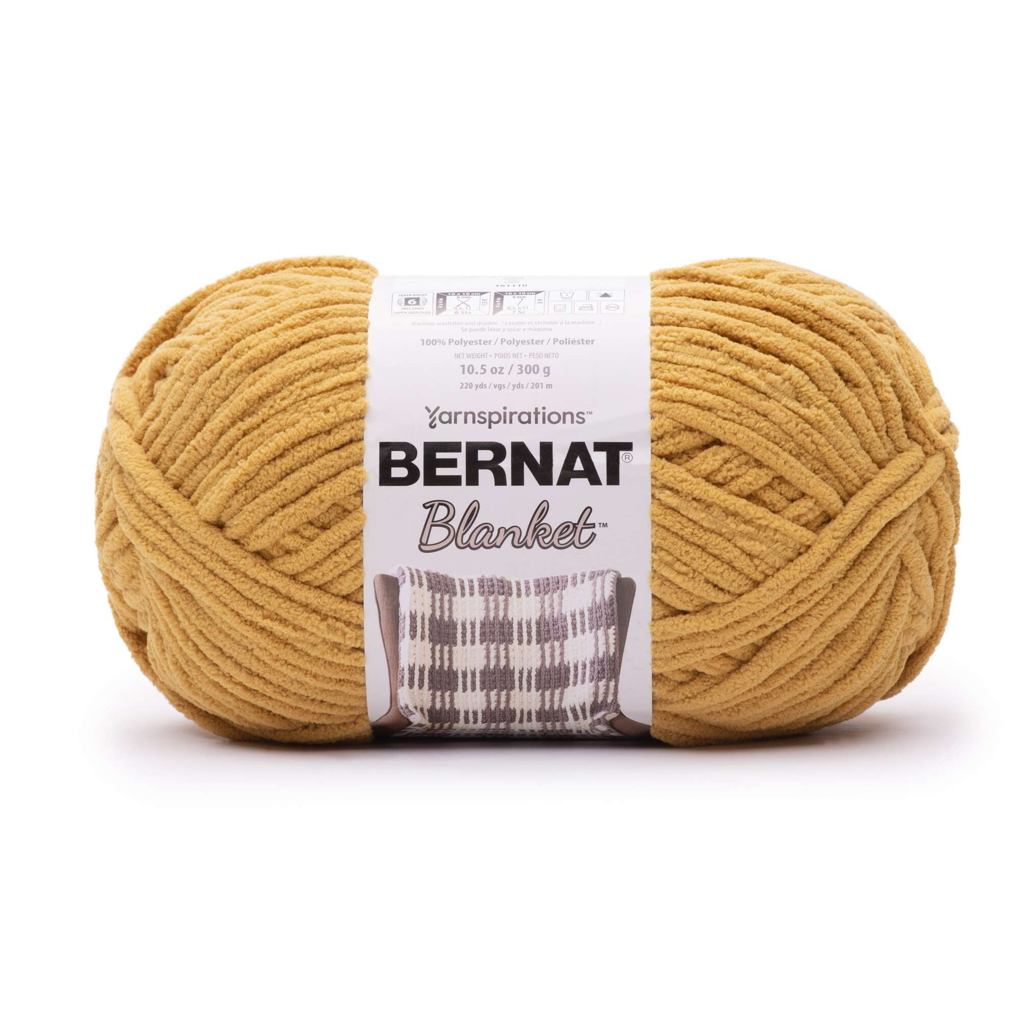 (2 pack) Bernat Blanket Super Bulky Polyester Yarn, Gold, 300g/10.5oz, 220 Yards