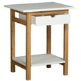 thumbnail image 2 of Eccostyle 2-Tier Solid Bamboo Frame 1-Drawer End Table - White, 2 of 6