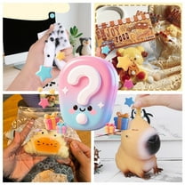 Squishy Blind Box 1 of 4 Styles Pimple Blackhead Squeezing Stress Relief Toys Capybara Croissant Butter Bear Halloween Christmas Gift