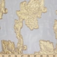 thumbnail image 4 of Leafy Vine Metallic Embroidered Chiffon Polyester Metallic 55 GSM 44/45 Inch Fabric By The Yard For Sewing Apparel & Décor - Silver (5 Yards), 4 of 4