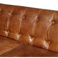 thumbnail image 6 of Crafters and Weavers Tuxedo Contemporary Leather Arm Chair in Light Brown, 6 of 7