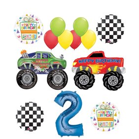 Monster Truck Birthday Party Supplies And Balloon Bouquet