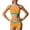 1-Orange90, variant on Girls Bikini Set Color Block Bathing Suit Padded Swimwear, Sizes 13-14