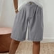 thumbnail image 4 of Mujeres Pantalones de Verano Ligero Casual Suelto Pantalones Cortos con Bolsillos, Cordón Cintura Elástica para el Uso Diario, Fiesta Y Vacaciones, 4 of 5