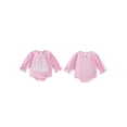 thumbnail image 2 of Cenuakty Girls Romper, Long Sleeve Crew Neck Embroidery Letters Fall Bodysuit, 2 of 9