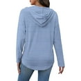 thumbnail image 5 of YueHuiYing Women's Hoodies Long Sleeve Sweatshirts Drawstring Pullover Tops with Pocket Casual Loose Blouses Tunic, 5 of 6