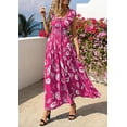 thumbnail image 4 of PRETTYGARDEN Women's Boho Maxi Dress Summer Cap Sleeve Long Flowy Beach Vacation Floral Sundresses Spring Resort Wear, 4 of 8