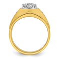 thumbnail image 2 of 14k Two Tone 1/5 carat Lab Grown Diamond VS/SI+ G+ 1 carat Center Round Semi Mount Polished and Satin Men's Ring, 2 of 8