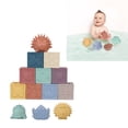 thumbnail image 3 of Soft Blocks Toys, Silicone Smooth Edges Hand Eye Coordination Soft Stacking Building Blocks  for Bathing, 3 of 7