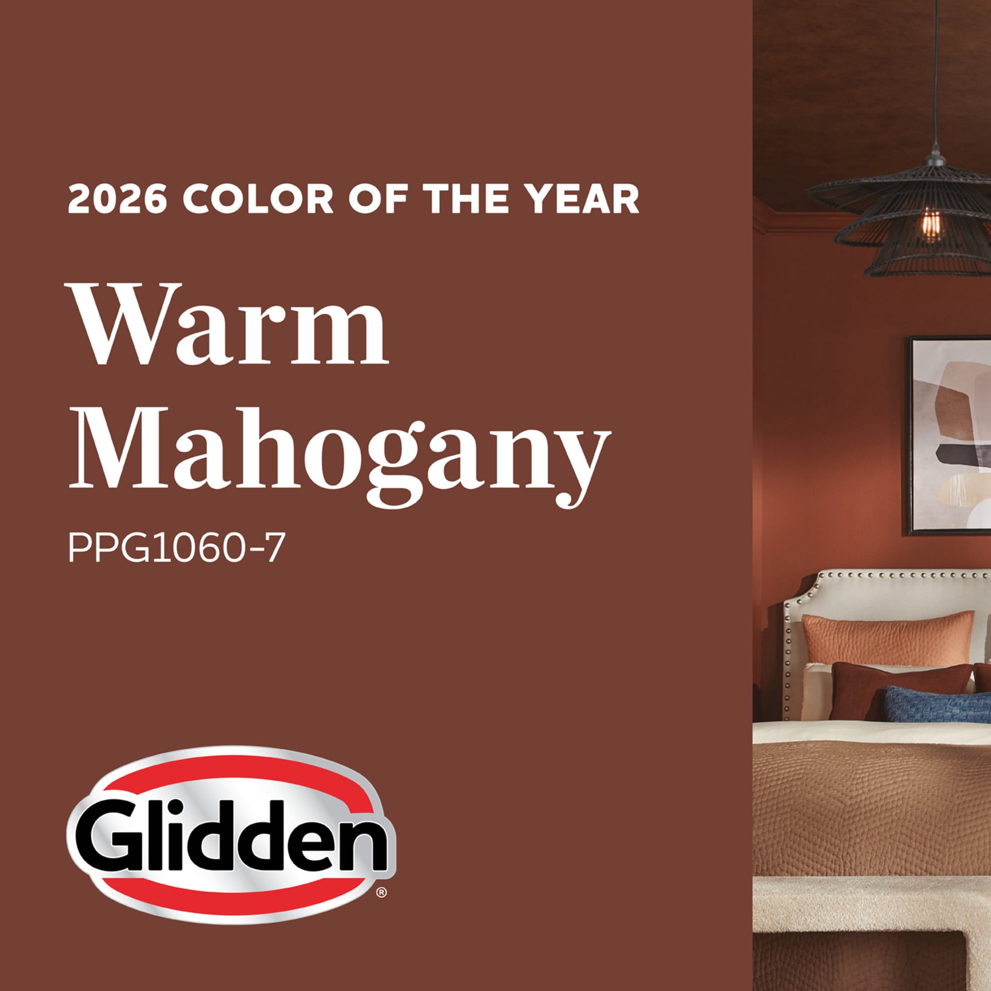 Glidden HEP Warm Mahogany / Red, Eggshell Interior Paint with Primer, 1 Quart