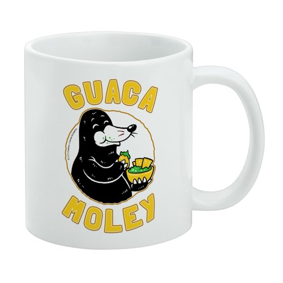 Guaca Moley Mole Eating Guacamole Funny Humor White Mug
