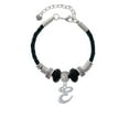 thumbnail image 2 of Delight Jewelry Silvertone Small Gelato Script Initial - E - Coach Celtic Knot Leather Bead Bracelet, 7"+2" Extender, 2 of 4