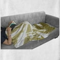 thumbnail image 6 of Cattle Soft Flannel Fleece Throw Blanket, Silhouette Illustration of a Farm House Cottage in an Idyllic Landscape, Cozy Plush for Indoor and Outdoor Use, 50" x 60", White Tan and Khaki, by Ambesonne, 6 of 6