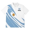 thumbnail image 4 of CONZONE Mens Argentina Soccer T-Shirts Short Sleeve International Football Buttons Down Shirts for Men Lapel Argentina Flag Graphic Casual Summer Tee Tops, 4 of 4