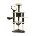 thumbnail image 1 of PawHut Multi-Level Plush Cat Tree for Large Cats Adult, 60" H, Brown, 1 of 10
