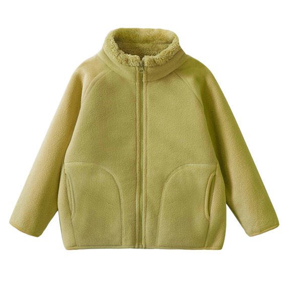 XYAIYT Kids Boys Girls Fleece Jackets Fall Winter Warm Coat Zipper Up Stand Collar Outerwear with Pockets 3-15 Years
