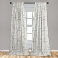 thumbnail image 5 of Ambesonne Indie Curtains, Minimalist Nature Pattern, Pair of 28"x95", Vermilion Pale Grey, 5 of 5