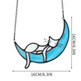 thumbnail image 2 of Clearance Cat Decoration Light Catcher Indoor Window Cat On The Moon Decoration Colorful Window Hanging, 2 of 2